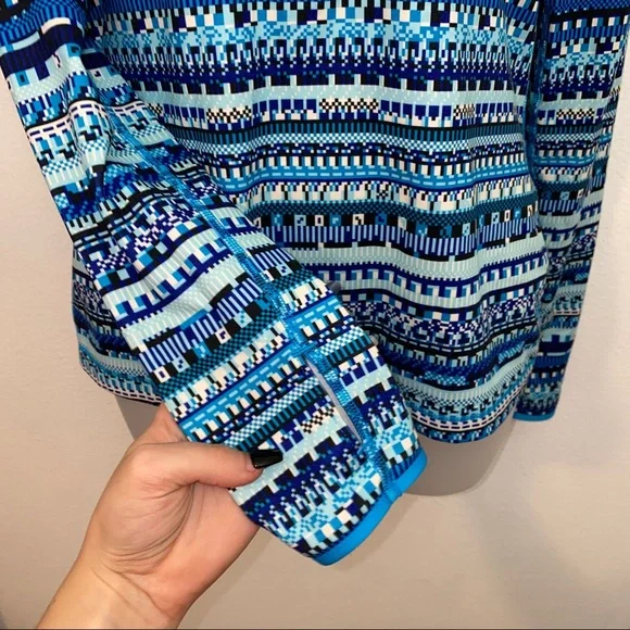 Nike Dri fit blue patterned quarter zip - Picture 4 of 7